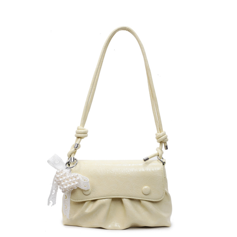 Bolsos pequeños de moda coreana 2025 verano nuevo estilo bolso femenino bolso de hombro con patrón de agarre de mano de alta gama bolso de mensajero de nube plisado