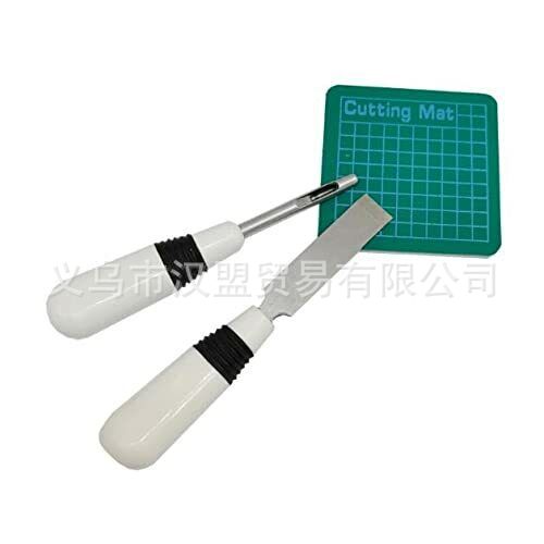 Leather cutting knife punching pad leather cutting punching hand drilling tool 5 colors three piece set