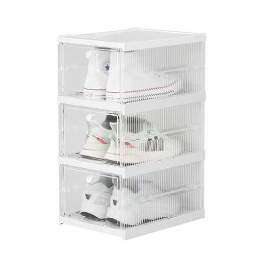 Haixing installation-free folding aj shoe storage box household simple combination shoe cabinet plastic dustproof transparent shoe box