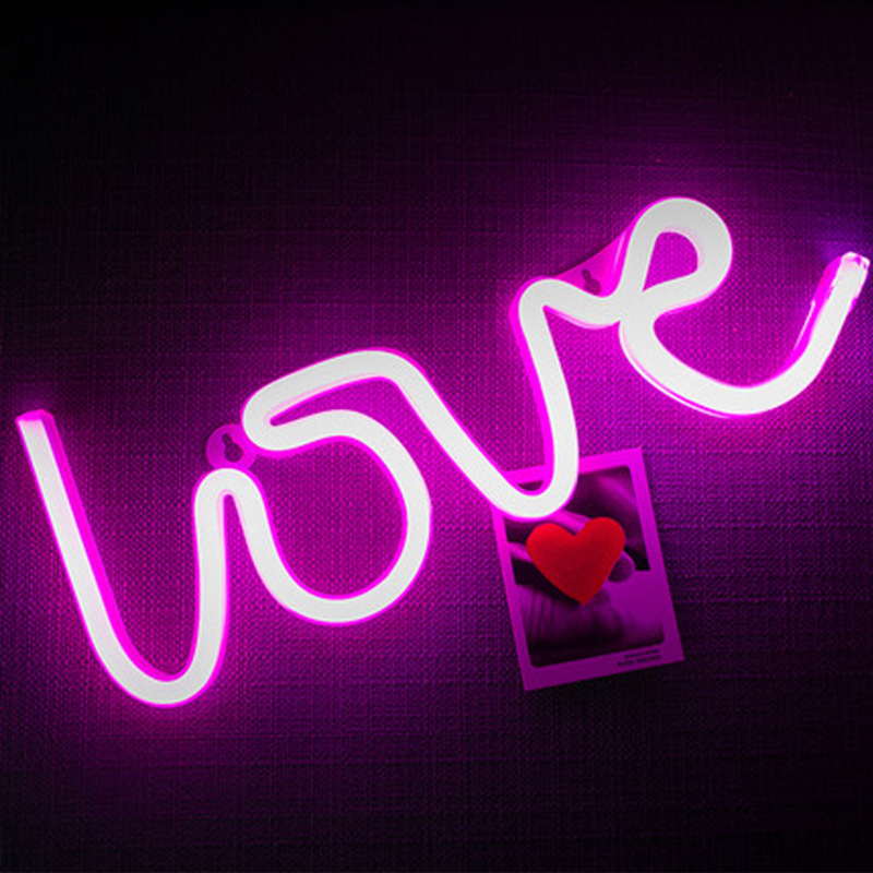 New Amazon LED neon style night light with love angels and stars, USB battery operated, suitable for stall display