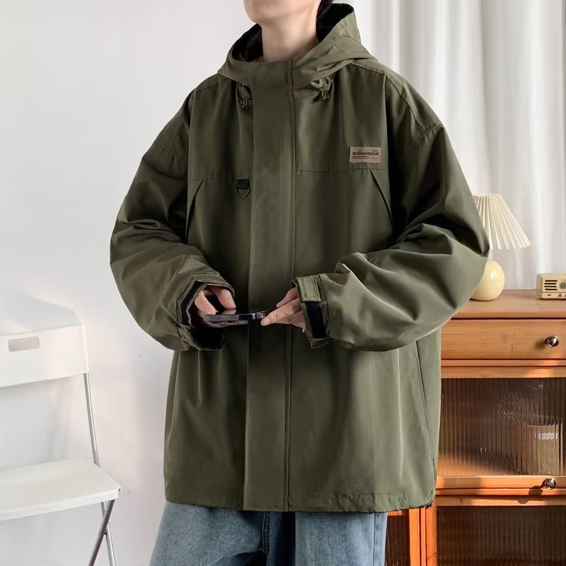 ​​Urban Functional Jacket For Men - Hong Kong-Inspired Streetwear Coat, Korean Trendy Loose Fit Workwear, Spring & Autumn Casual Outerwear​​_viptrois.com