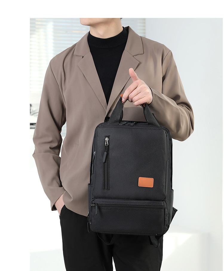 Backpack, large-capacity, high-end backpack, three-piece schoolbag, men's bag, business backpack, multi-functional charging computer bag undefined