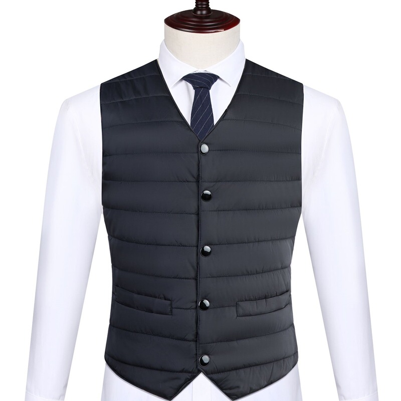 Warm Maple Winter Suit Vest for Men, Slim Fit Inner Layer, Large Size Business Slim Fit Men's Warm down Cotton Vest