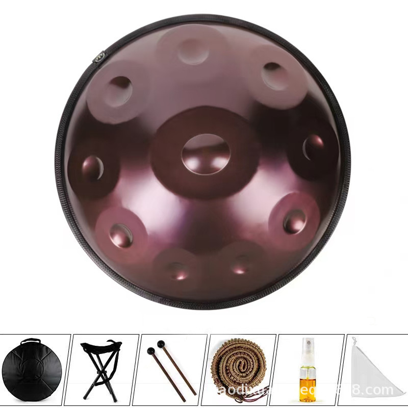 Instrumentos musicales Disco de mano Batería Handpan de grado profesional Disco de mano 440Hz 432HZ Tambor etéreo Tambor de lengua de acero Exclusión transfronteriza