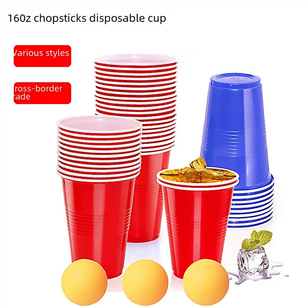 Disposable plastic cup beerpong two color PP Table Tennis Cup 16oz beer cup party game solo Cup