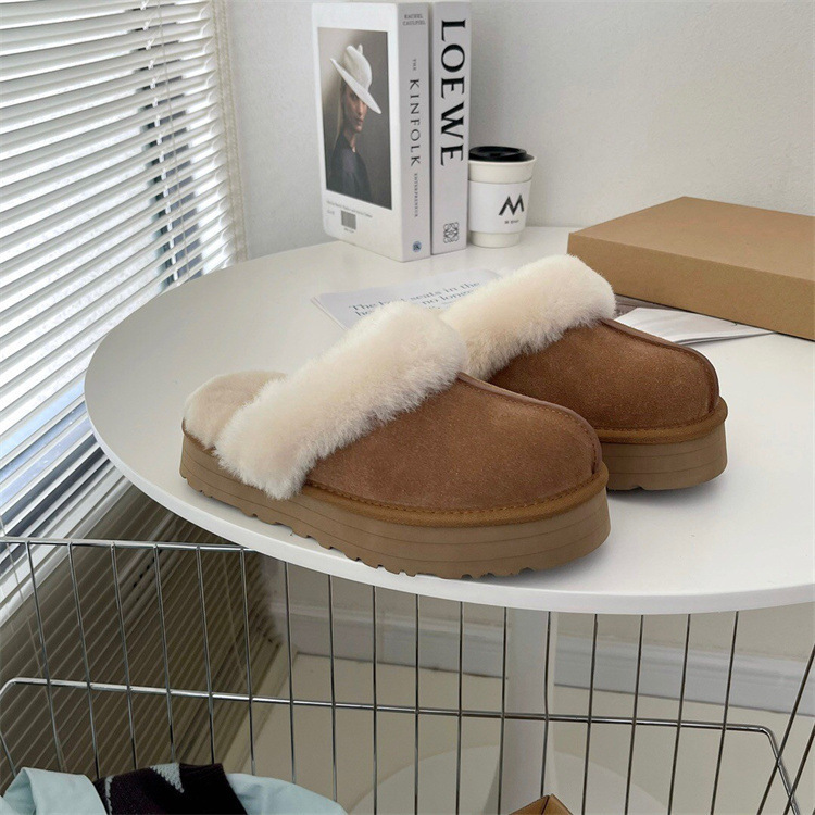 Henan Sangpo Fur Slippers Thick-Soled Outer Wear Women's Autumn and Winter New Goatskin Fur Integrated Warm Home Wool Slippers