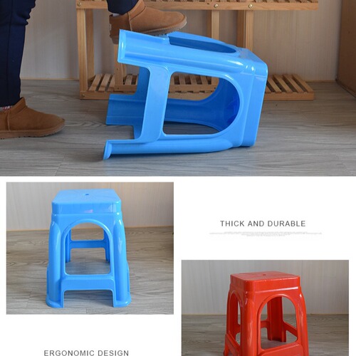 Household thickened adult plastic stools, food stall restaurants, stackable benches, fall-resistant leisure party chairs wholesale