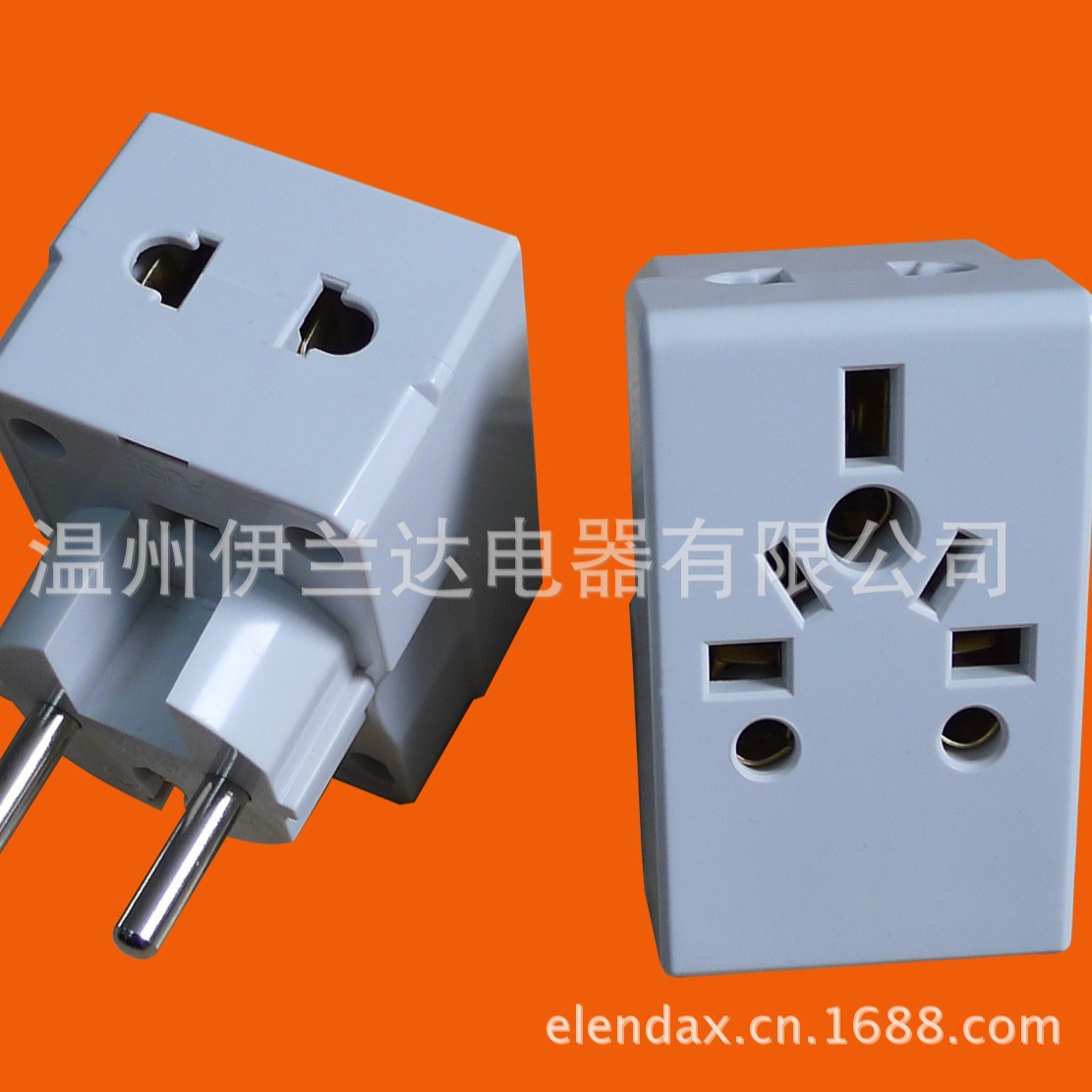 供应欧式转换插座　欧式转换器　一转三转换插座　(P7036)