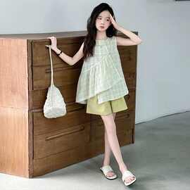 2026夏季时尚休闲女童夏套装新款夏装薄款小女孩洋气炸街短裤衣服