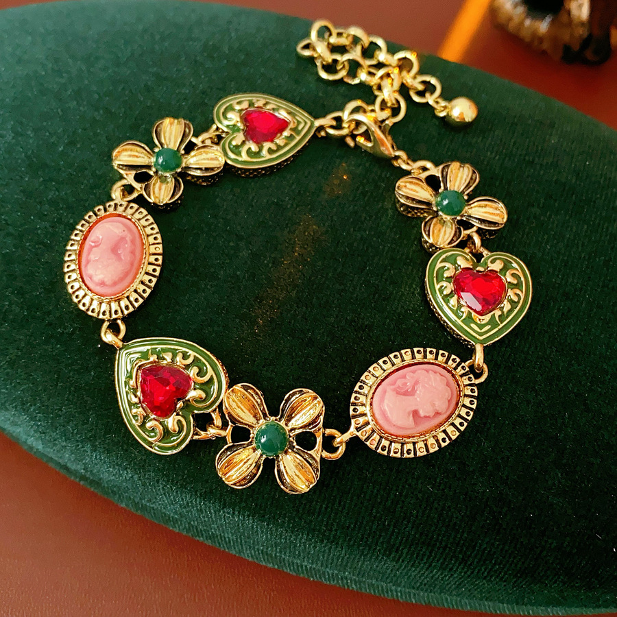 Retrato de diamante vintage medieval conjunto de amor retró estilo de corte joyas lujosas de alta calidad fábrica de joyas