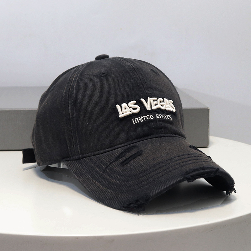 Nuevo retro lavado hace viejas letras sombrero de béisbol mujer ancho borde de sombrero de cabeza grande cara pequeña sombrero de boca de pato superior suave hombre