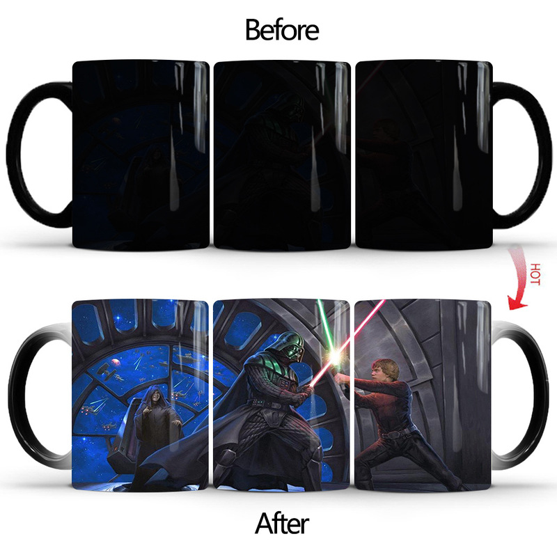 Cross-Border star wars star wars color-changing mug ceramic thermal temperature-sensitive coffee cup film and television peripheral
