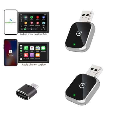 New Wireless Carplay Box Android 2-in-1 Wired to Wireless Car Interconnection Car Adapter (Simsiz CarPlay və Android Auto) - c03-international-version-neutral-silver-adapter