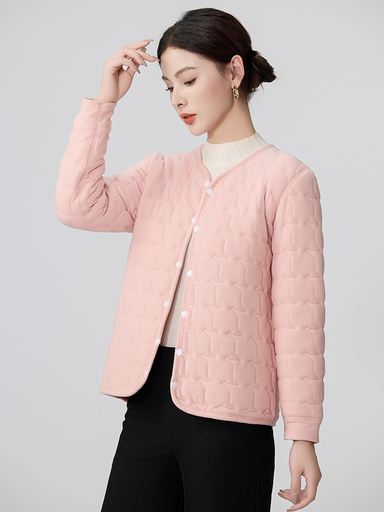 2024 New Winter Fleece-Lined Thickened Cotton Jacket Short Warm Coat Thermal Top