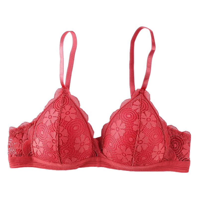 Ropa interior de primavera mujer sexy encaje belleza espalda push up suave piel-friendly chica inalámbrica sujetador de una sola pieza de entrega