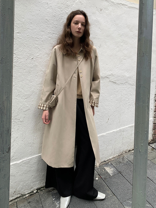 MOXI 十三行女装2025秋季新款韩系高级感中长款配包女式风衣外套|undefined