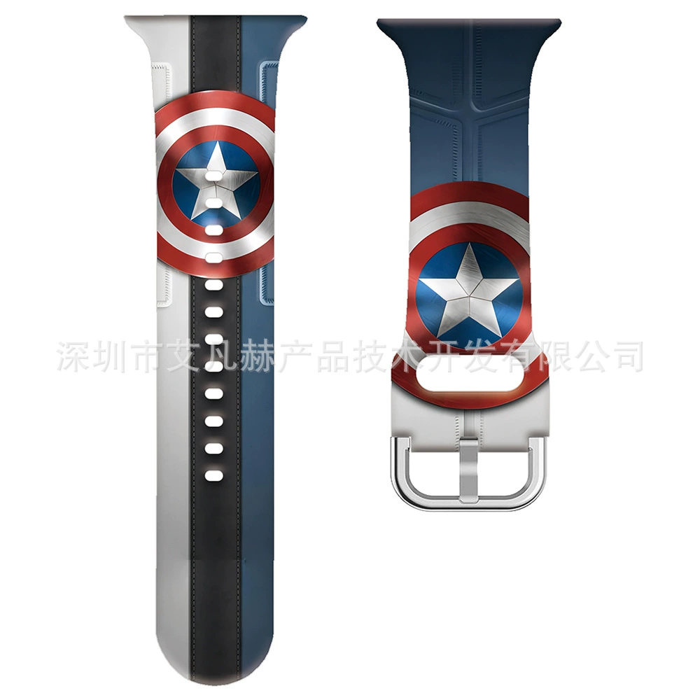 Apple, герои, силиконовая стропа для часов, Marvel, Капитан Америка, Бэтмен
