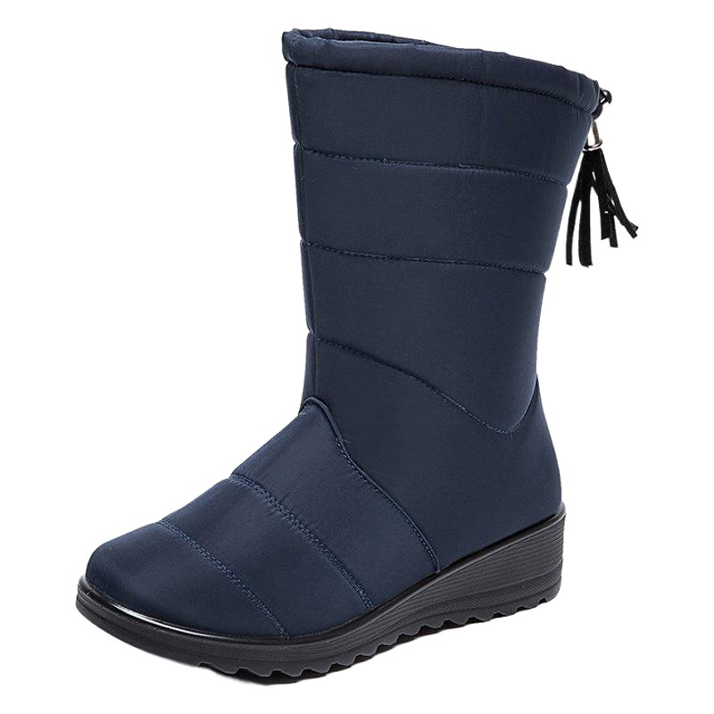 2024 invierno tela impermeable de las mujeres botas de nieve de las mujeres de la manga zapatos de las mujeres ocasionales calientes impermeables zapatos de gran tamaño transfronterizos