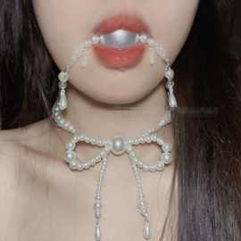 口球项链珍珠项链水滴珍珠小众设计百搭饰品项链女士颈链网红新款