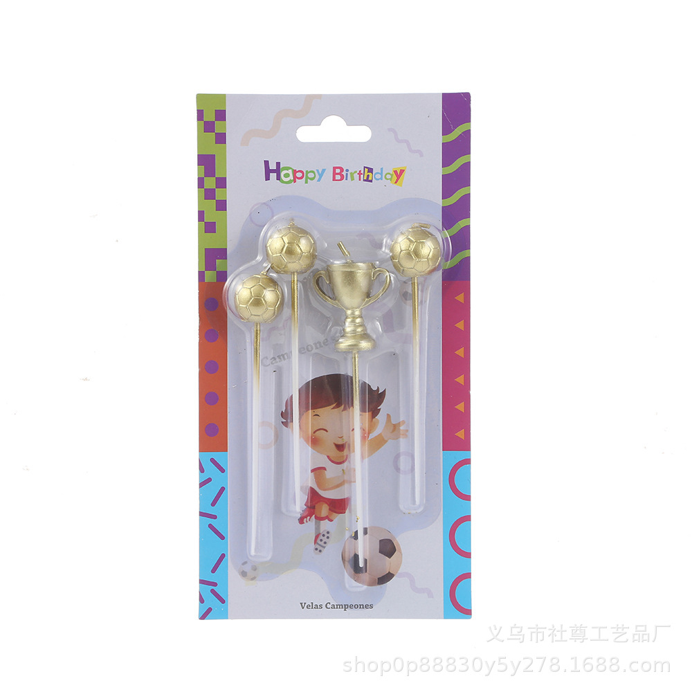 Vela de la Copa del Mundo transfronteriza Plugin Dibujos animados fiesta creativa celebración niño fútbol deporte tema vela de cumpleaños
