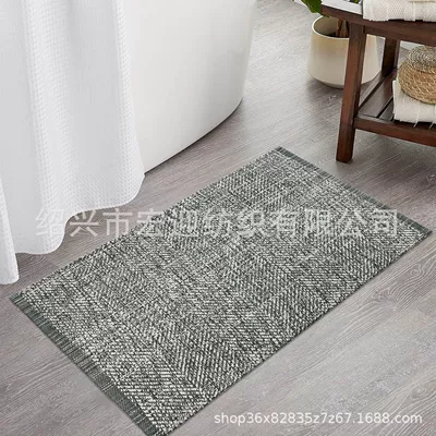 Avtomobil döşəmə paspasları — entrance and living room rug - diagonal-gray-trim-60x90cm
