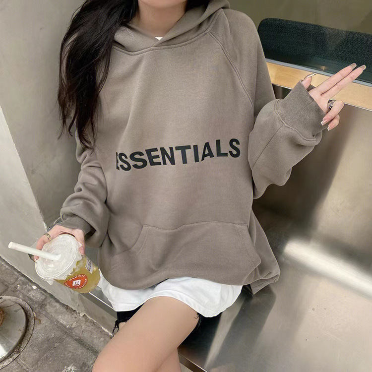 ESSENTIALSZONEFOG Suéter con capucha suelto de la calle principal para hombres y mujeres con el mismo estilo Parejas Abrigo de moda de silicona americana