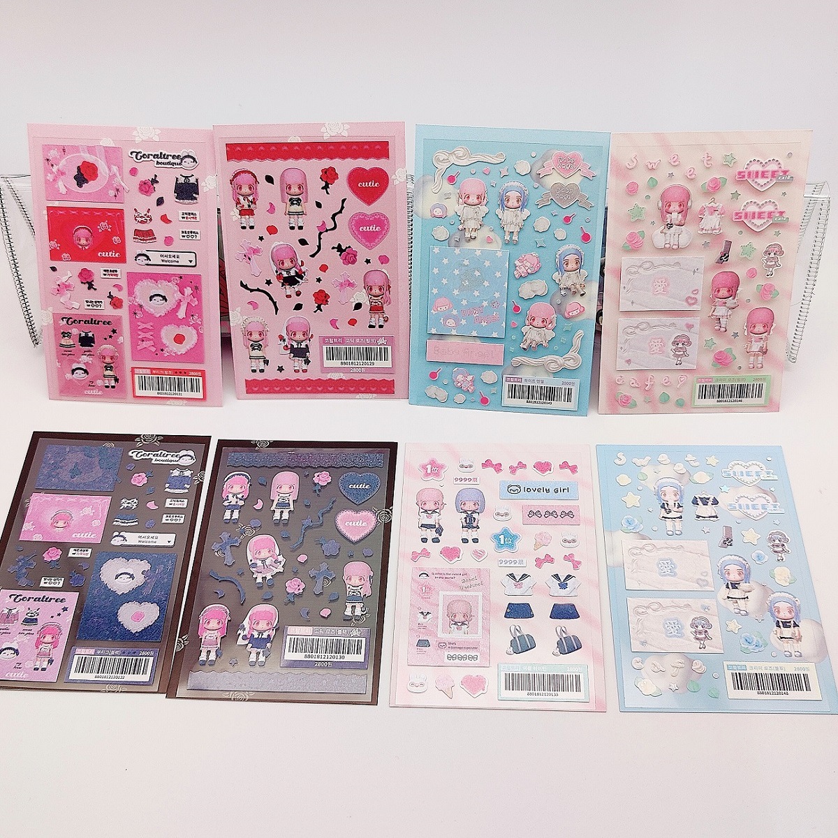 5g Weight 1 Piece Quantity Han Guoping Modeling Girl Cute Sweet Asian Style Goo Card Stickers Wholesale Character Anime Girl Ins Style Star Chasing