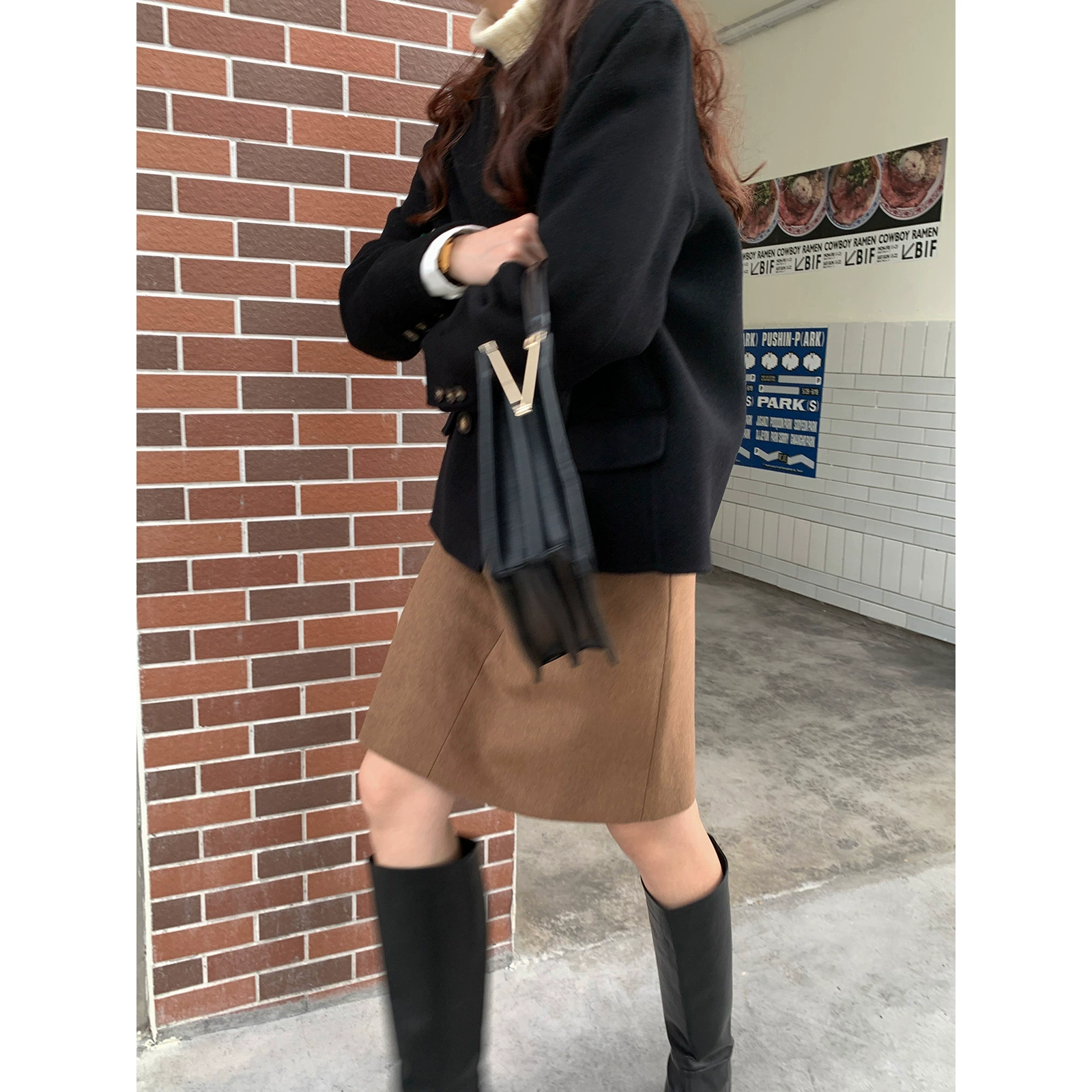 Einbyin двойная шерсть пальто женское зимнее цветное съемное манжеты пуховик пальто маленький мужчина