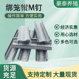 鸡笼绑笼钳M型钉批发绑笼钳M型卡扣鸽笼鸭笼捆笼钳扣钉子射钉厂家