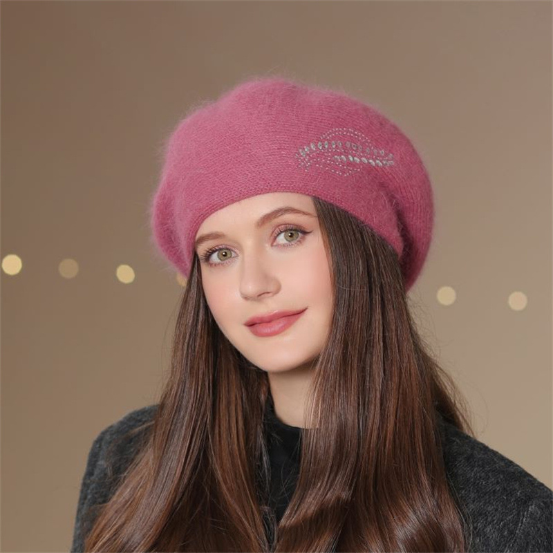 Mujeres Elegante Básico Color Sólido Sin Alero Gorro De Lana display picture 3