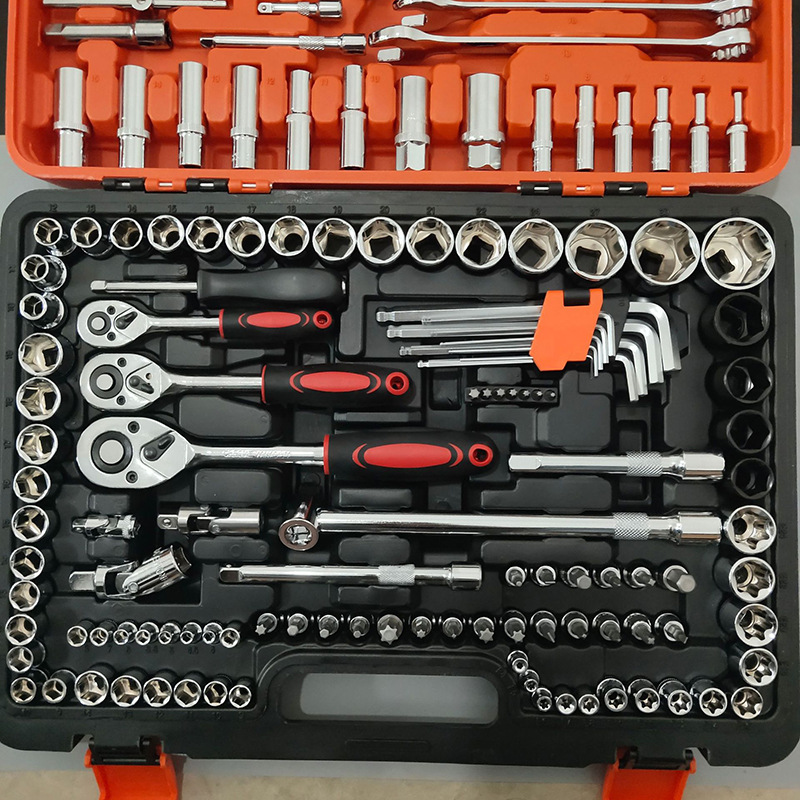216-Piece Ratchet Wrench Repair Tool Box Car Mechanical Repair Multi-Functional Socket Large Flying Wrench Set