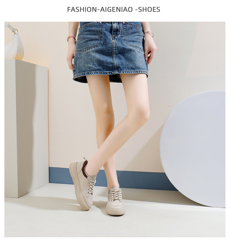 White Platform Sneakers For Women Casual Height Increasing Shoes_voghion.com