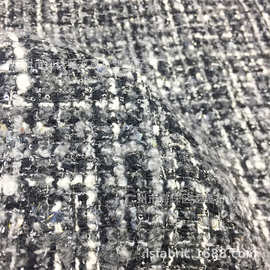 秋冬高品质黑白编织小香风面料 男女装大衣外套布料 批发
