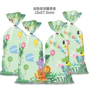 2025新款丛林动物糖果袋零食饼干动物包装袋opp礼品包装袋圣诞袋