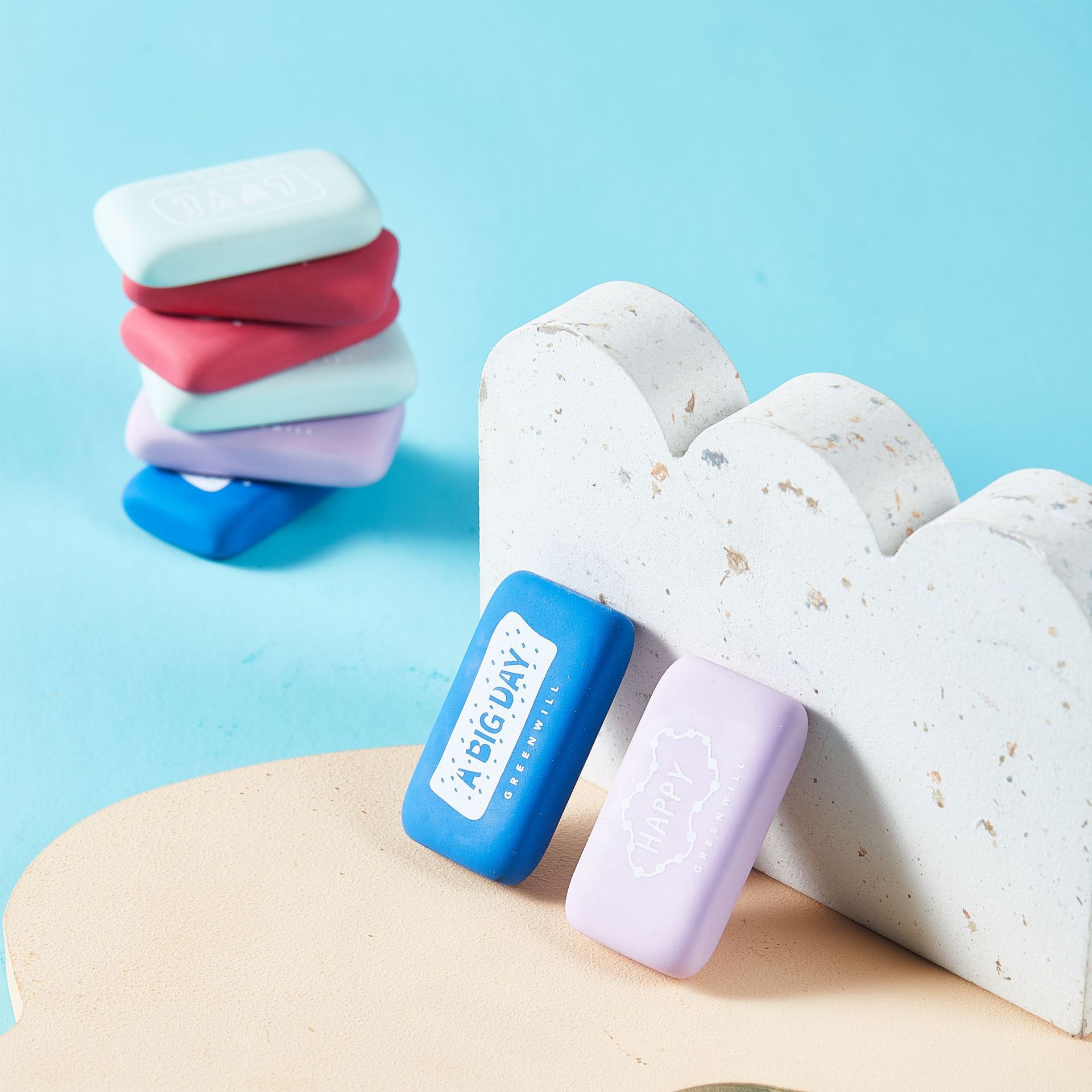 Eraser de jabón cuadrado limpio sin escombros Eraser de papelería Eraser especial para exámenes de estudiantes de primaria