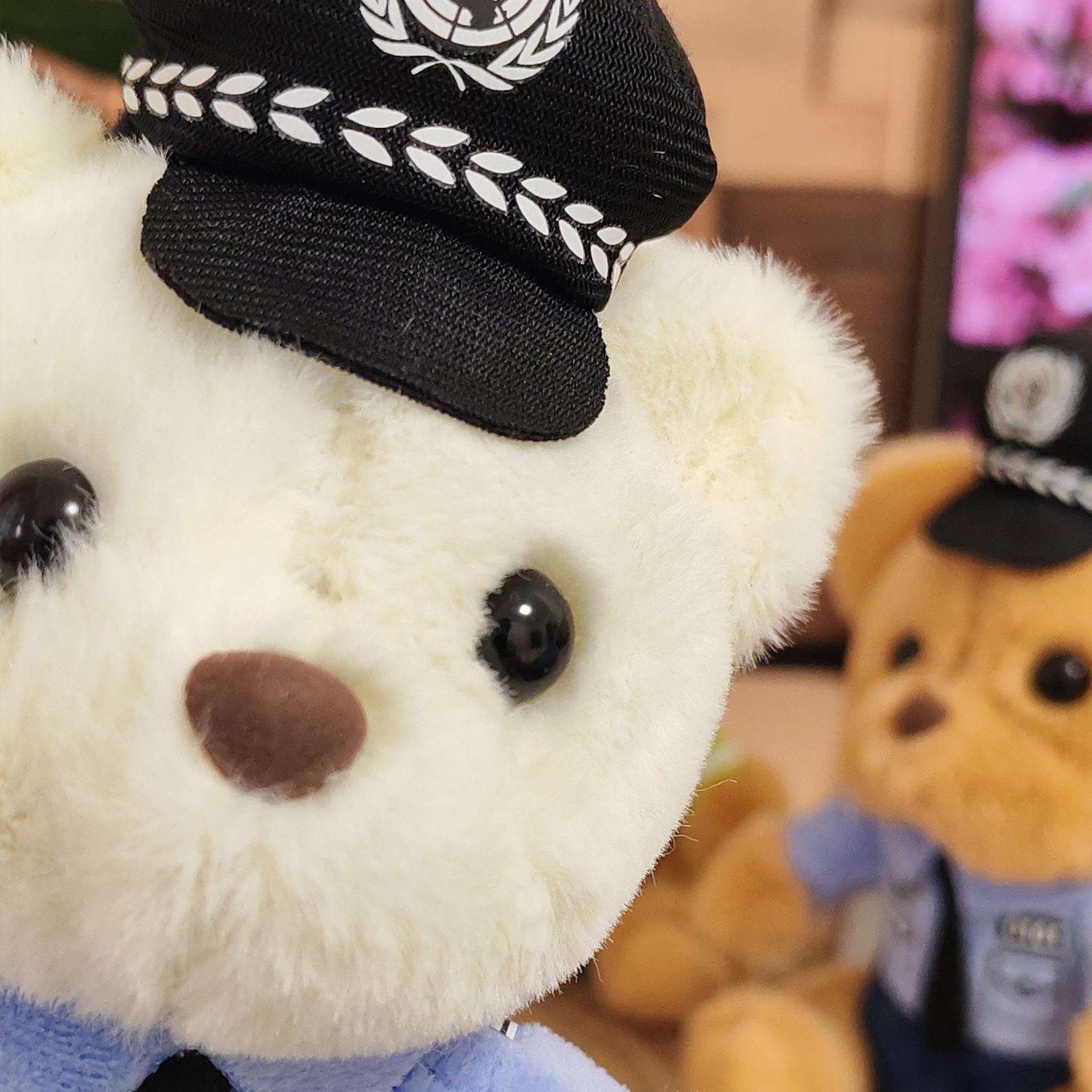 Nuevo juguete de peluche colgante muñeca policía de tránsito oso de la policía de peluche colgante evento de la empresa regalo especial colgante