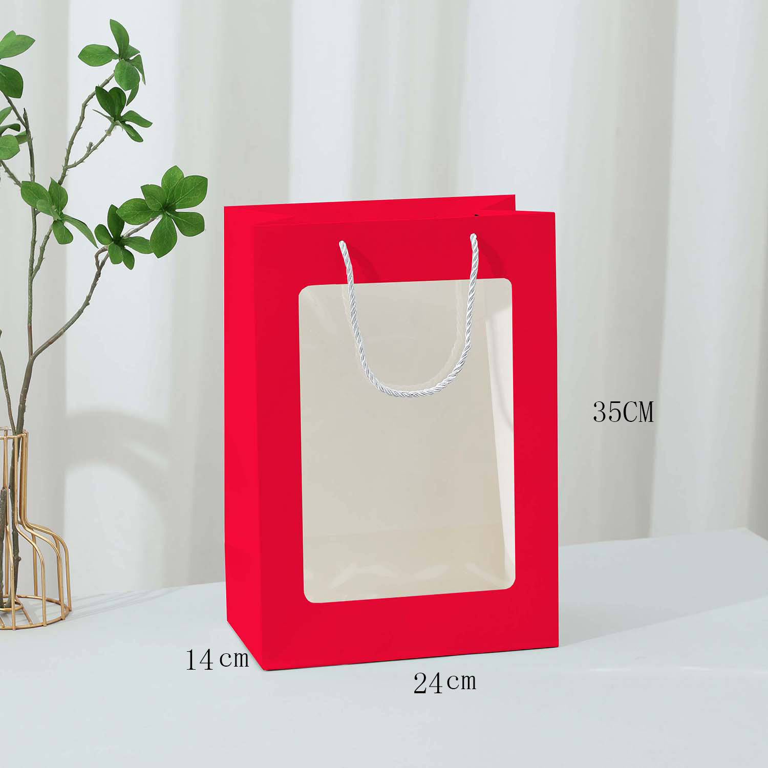 Día de la madre ventana transparente bolso al por mayor del día de San Valentín 520 ventana muñeca fresco ramo bolso bolsa de embalaje