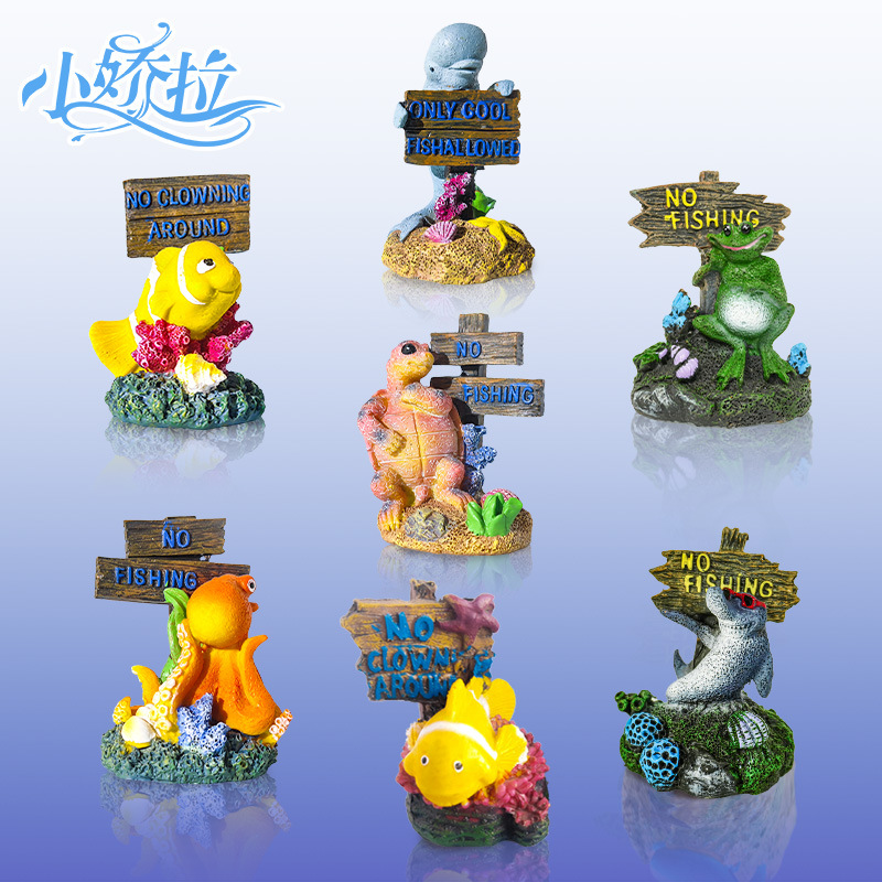 Nuevo producto pecera decoración decoración decoración artesanía paisajismo submarino pequeño animal letrero pulpo delfín comerciante recomendado