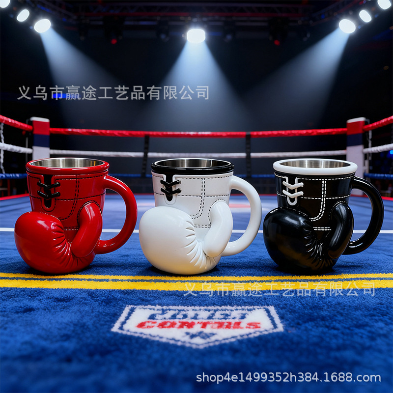 Cross-Border Popular Creative Boxing Glove Cup Boxing Enthusiasts Personalized High-End Stainless Steel Mug Ornaments