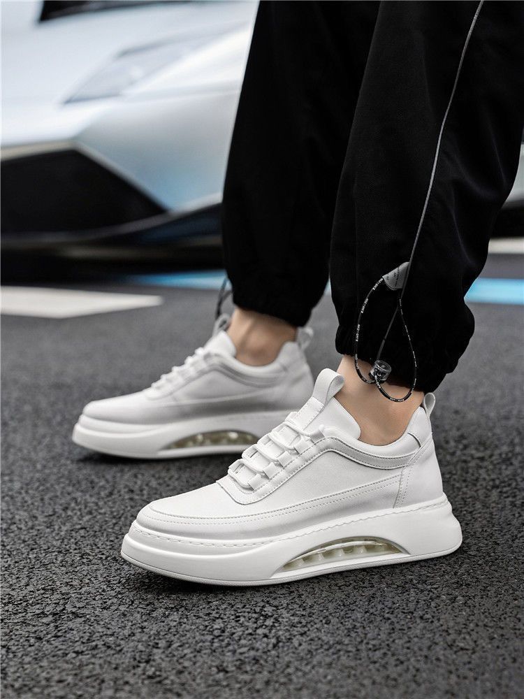 Chaussures blanches à coussin d'air pour hommes, nouvelle collection automne, tendance, taille haute, sport, plate-forme polyvalente décontractée_voghion.com