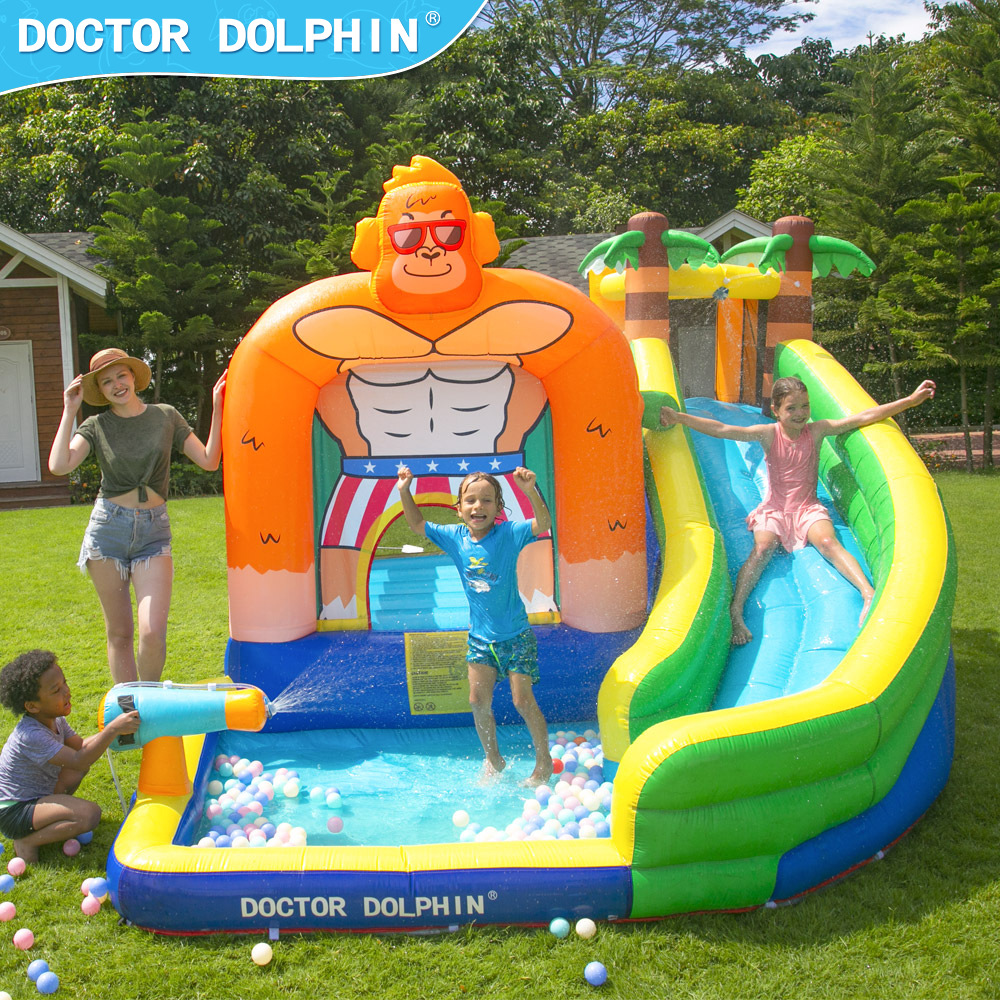 Doctor Dolphin | Pequeño hogar Castillo gorila tema Castillo infantil Fiesta infantil saltando cama inflable