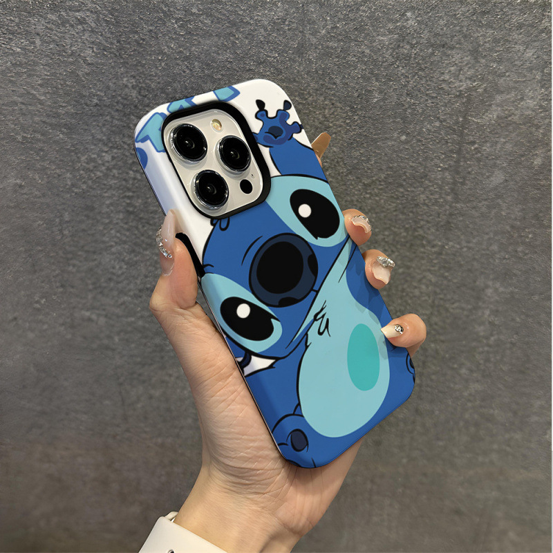 Cross-Border Cartoon Stitch Pattern Film Two-In-One Mobile Phone Case Customization Suitable for Apple Double-Layer Mobile Phone Protective Case