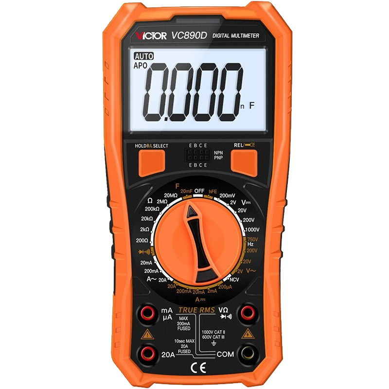 胜利仪器VC890D数字万用表真有效值防烧万能表电流表3 1/2