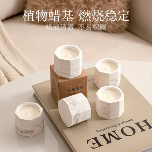Cross-border Ink Gypsum Cup Handmade Aromatherapy Candle Holiday Atmosphere Accompanying Gift Bedroom Home Indoor Lasting Fragrance