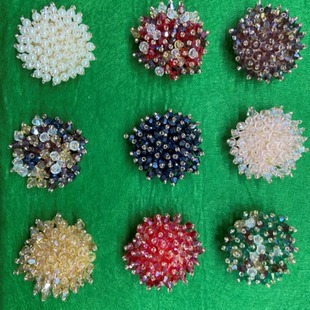 Hand-beaded Crystal Disc Brooch Flower Flower Core Accessories Decorative Cloth Patch Hairpin Hair Accessories Decorative Material Diamond Jewelry