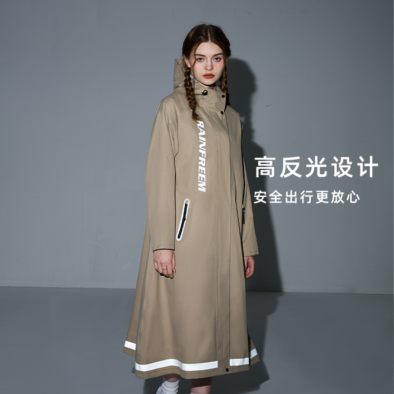 P66D QINFEIMAN 레인 코트 전기 자동차 긴 전신 폭풍우 방지 판초 테이크 아웃 라이더 여성 남자 비옷