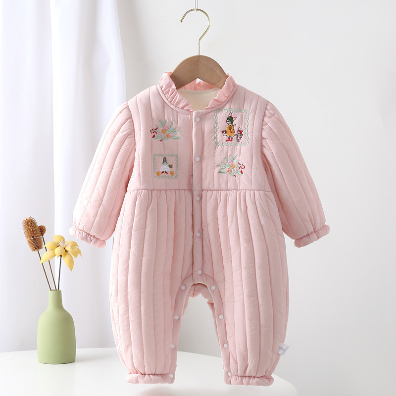 Ropa de bebé, ropa de otoño e invierno, mamelucos para bebés, princesa infantil, ropa acolchada de algodón, mameluco de invierno