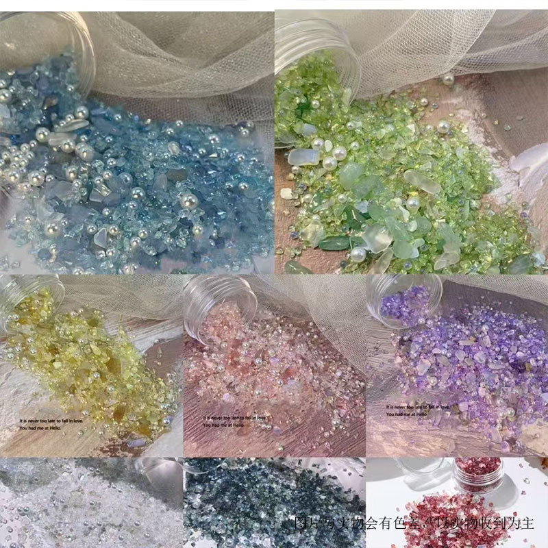 Net red super fairy gas card brick DIY material irregular combination crystal through gravel wear nail art pearl jewelry accessories Net red super fairy gas card brick DIY material irregular combination crystal through gravel wear nail art pearl jewelry accessories