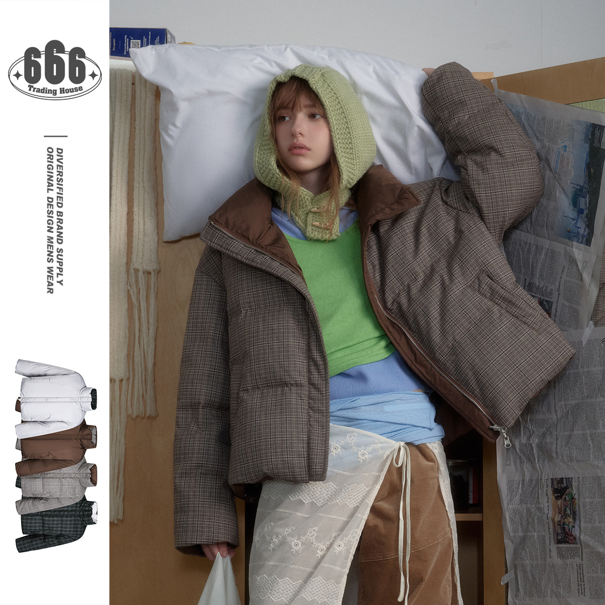 Velvet retro double-sided keep warm down jacket