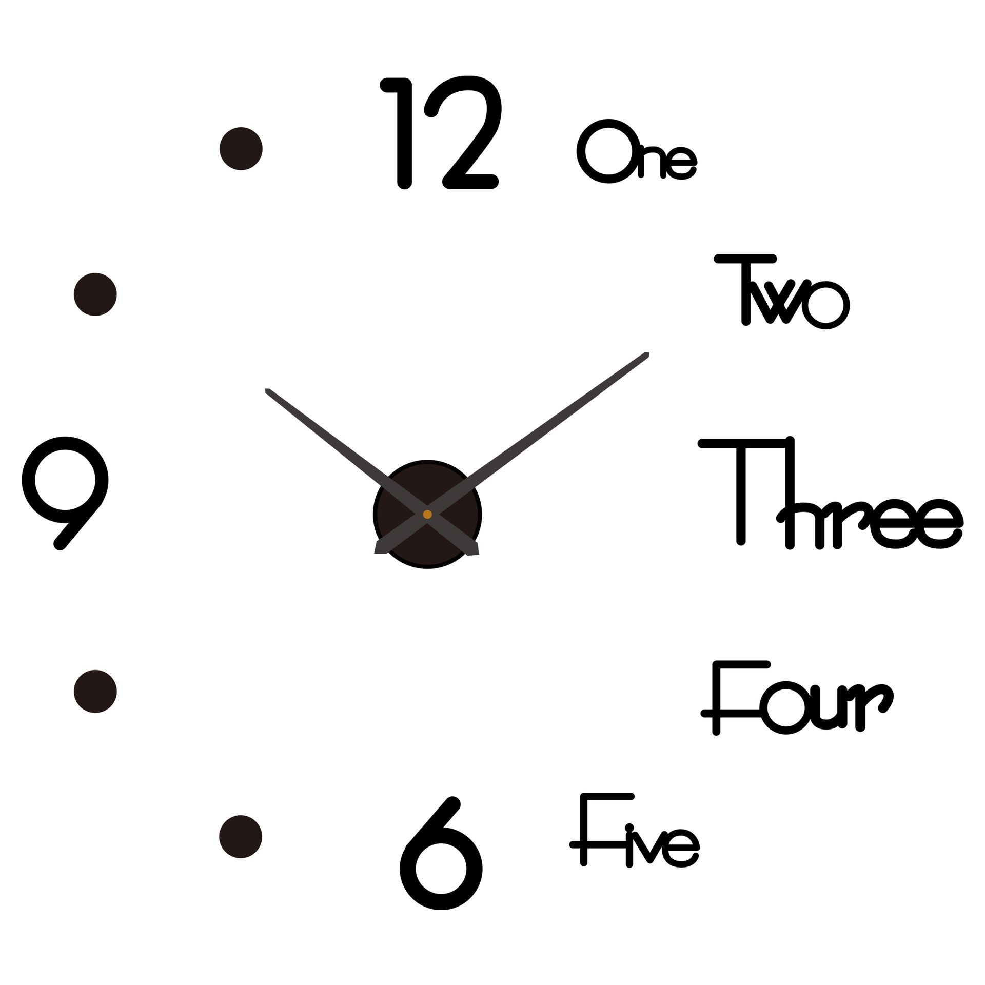 Nórdico creativo luminoso DIY reloj de fondo de la sala de estar gran reloj de pared reloj mudo libre de perforación estéreo etiqueta de la pared reloj